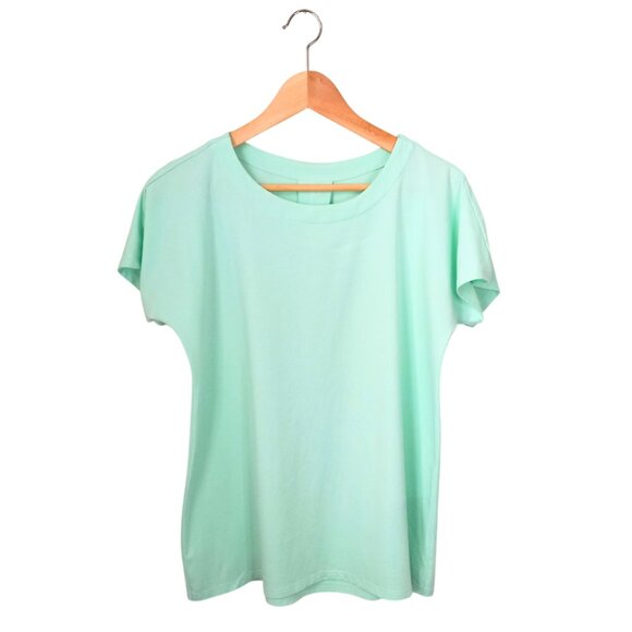 J.Jill Mint Green Luxe Supima Women’s Top - Short Sleeve Scoop Neck Tee, Size M - Picture 1 of 7